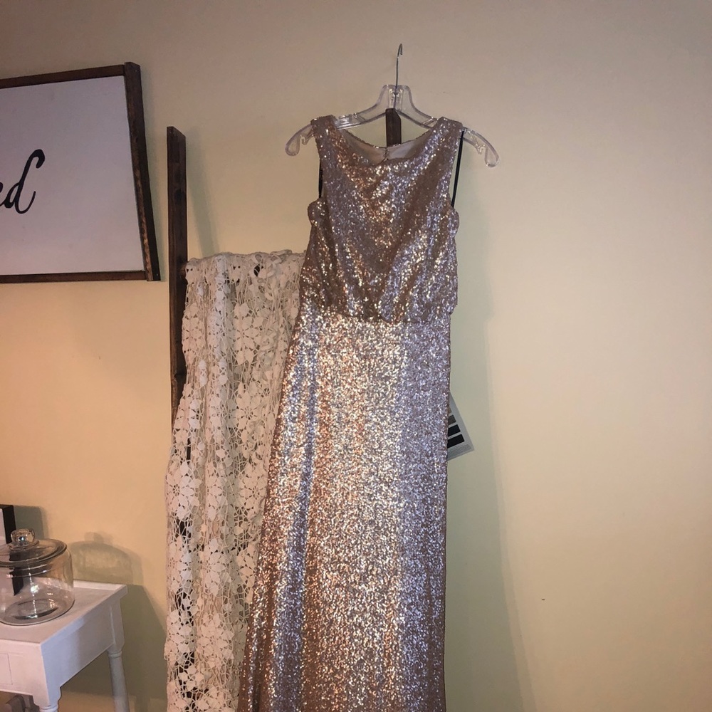 Gold bridesmaid or prom dress